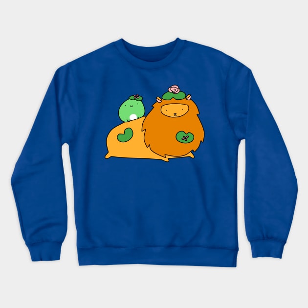 Lily Pad Lion and Frog Crewneck Sweatshirt by saradaboru